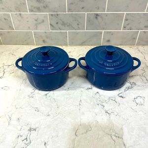 Pair of le creuset ramekins blue